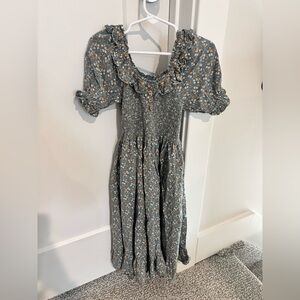 Rylee + Cru Blue Floral Midi Dress